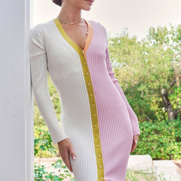 **NEW** MYSTREE COLOUR BLOCKED LONG SWEATER CARDIGAN DRESS - Picture 10 of 10